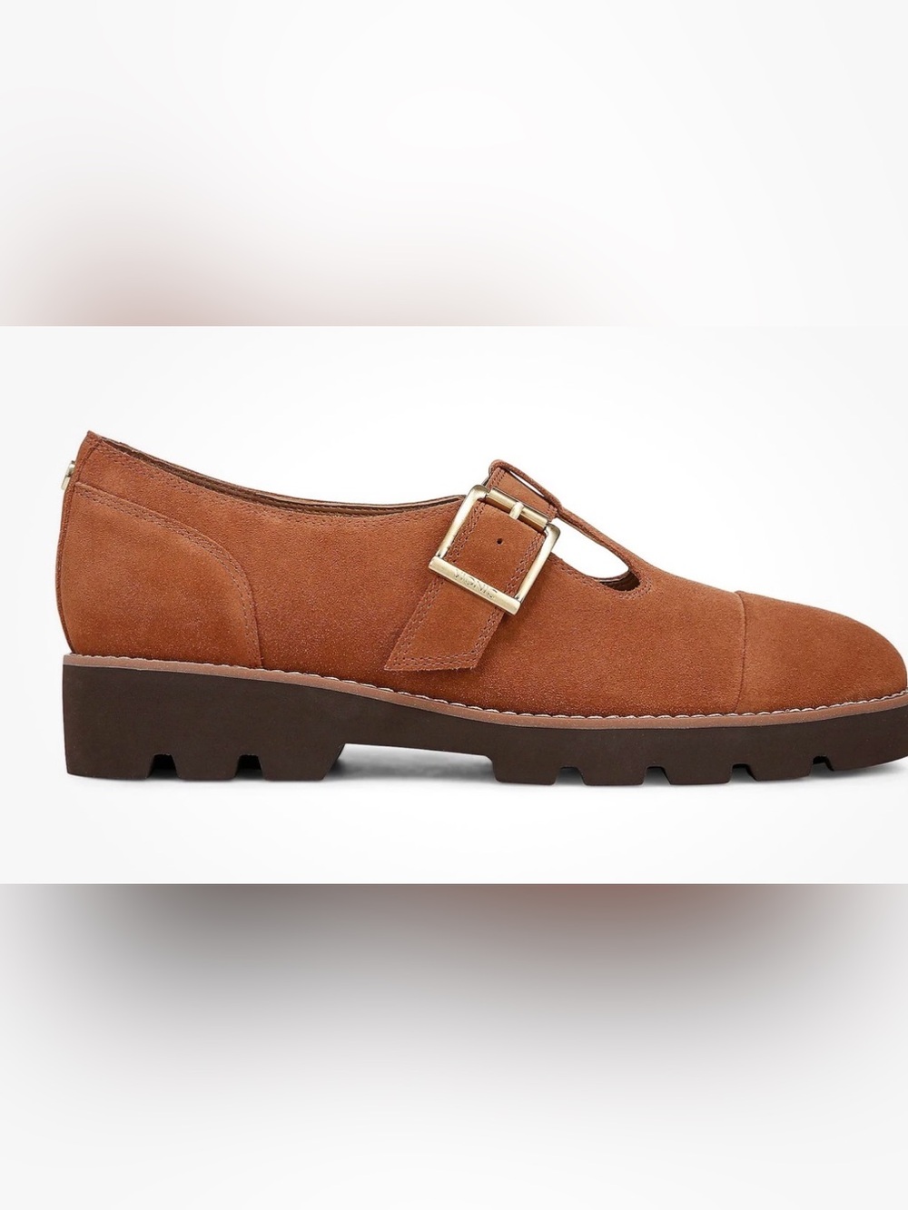 NEW VIONIC Women's Tan Suede Carmen T-Strap Flats Women’s Sz 9.5 Wide